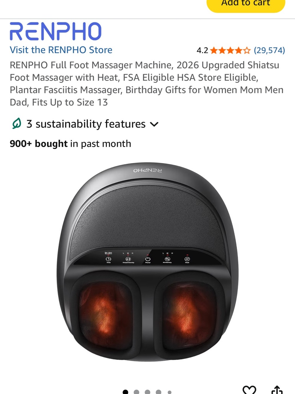 Shiatsu Foot and Calf Massager with Heat in Black - Picture 3 of 8